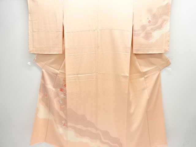 JAPANESE KIMONO / HOMONGI / SILK / SHIBORI / EMBROIDERY / MIST & MIRROR & FLOWERS